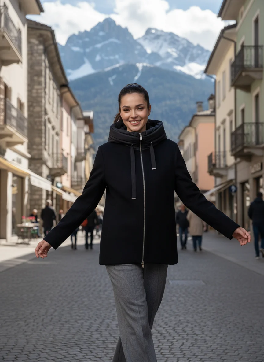 Giubbino nero Federica Costa in città
